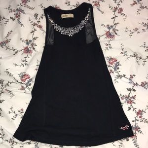 Hollister High Neck tank top w/ Jewled Neckline